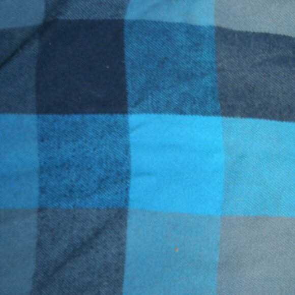 TEAL CHECKER FLANNEL SHIRT BOYS 6 7 KIDS BUTTON DOWN TOP BLUE OMBRE EUC - Picture 11 of 16